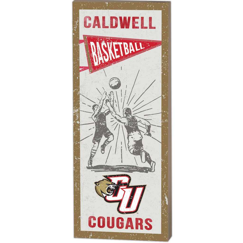 7x18 Vintage Player Caldwell University COUGARS Basketball