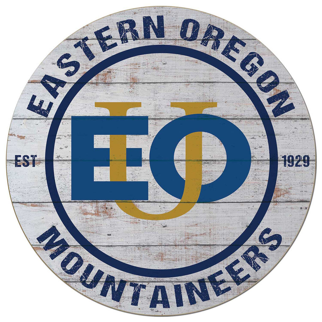 20x20 Weathered Circle Eastern Oregon University Mountaineers