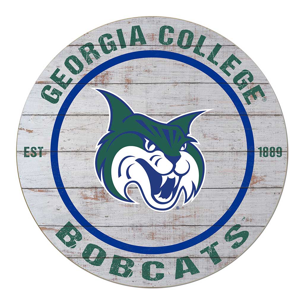 20x20 Weathered Circle Georgia College Bobcats