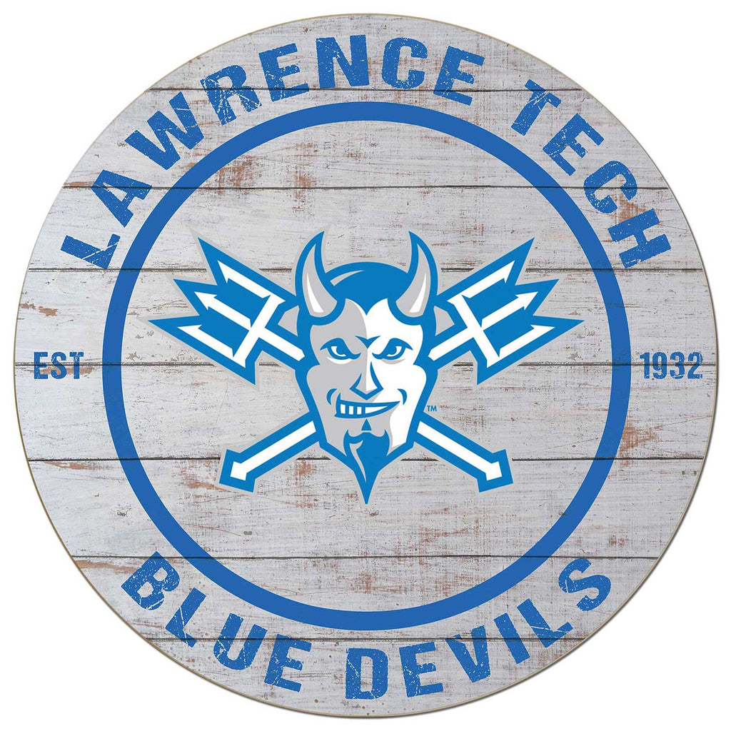20x20 Weathered Circle Lawrence Technological University Blue Devils