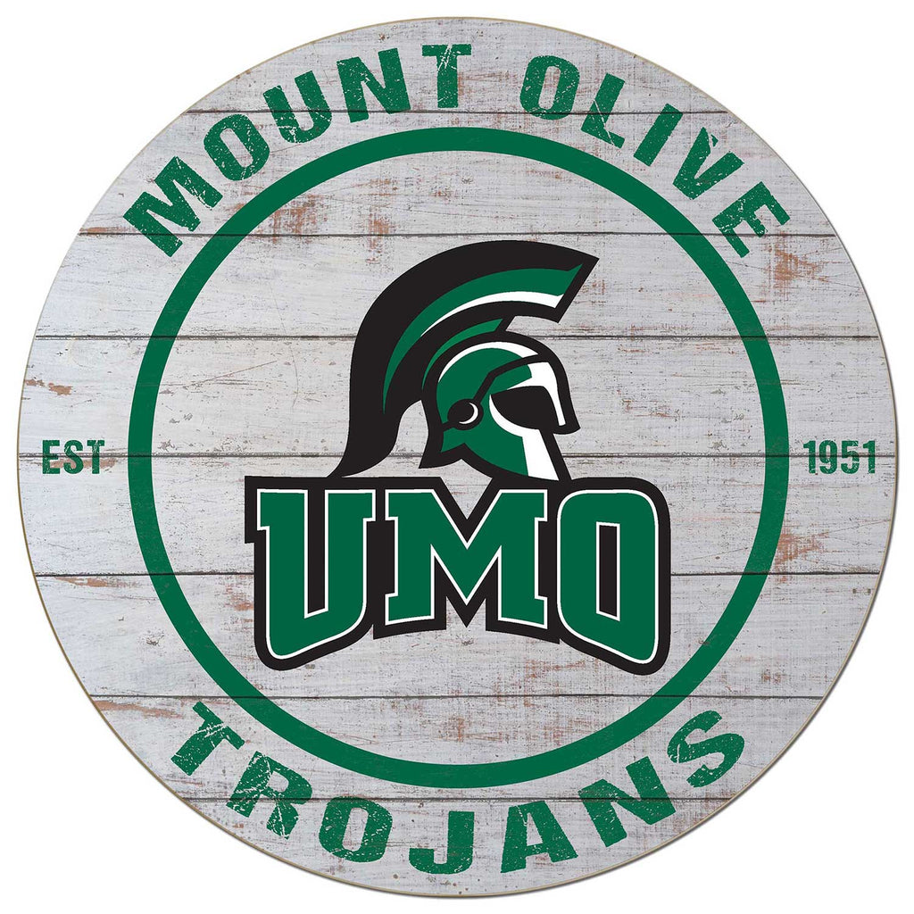 20x20 Weathered Circle University of Mount Olive Trojans