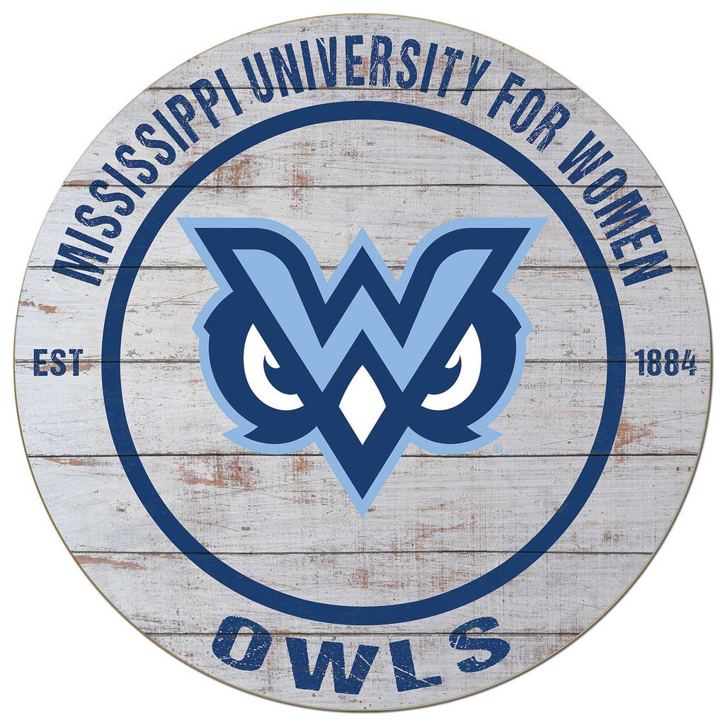 20x20 Weathered Circle Mississippi University for Women Owls