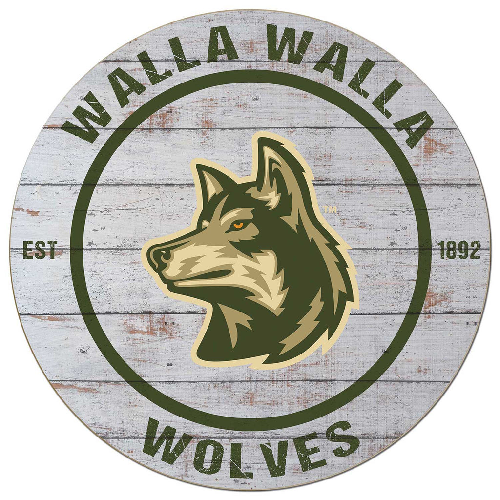 20x20 Weathered Circle Walla Walla University Wolves