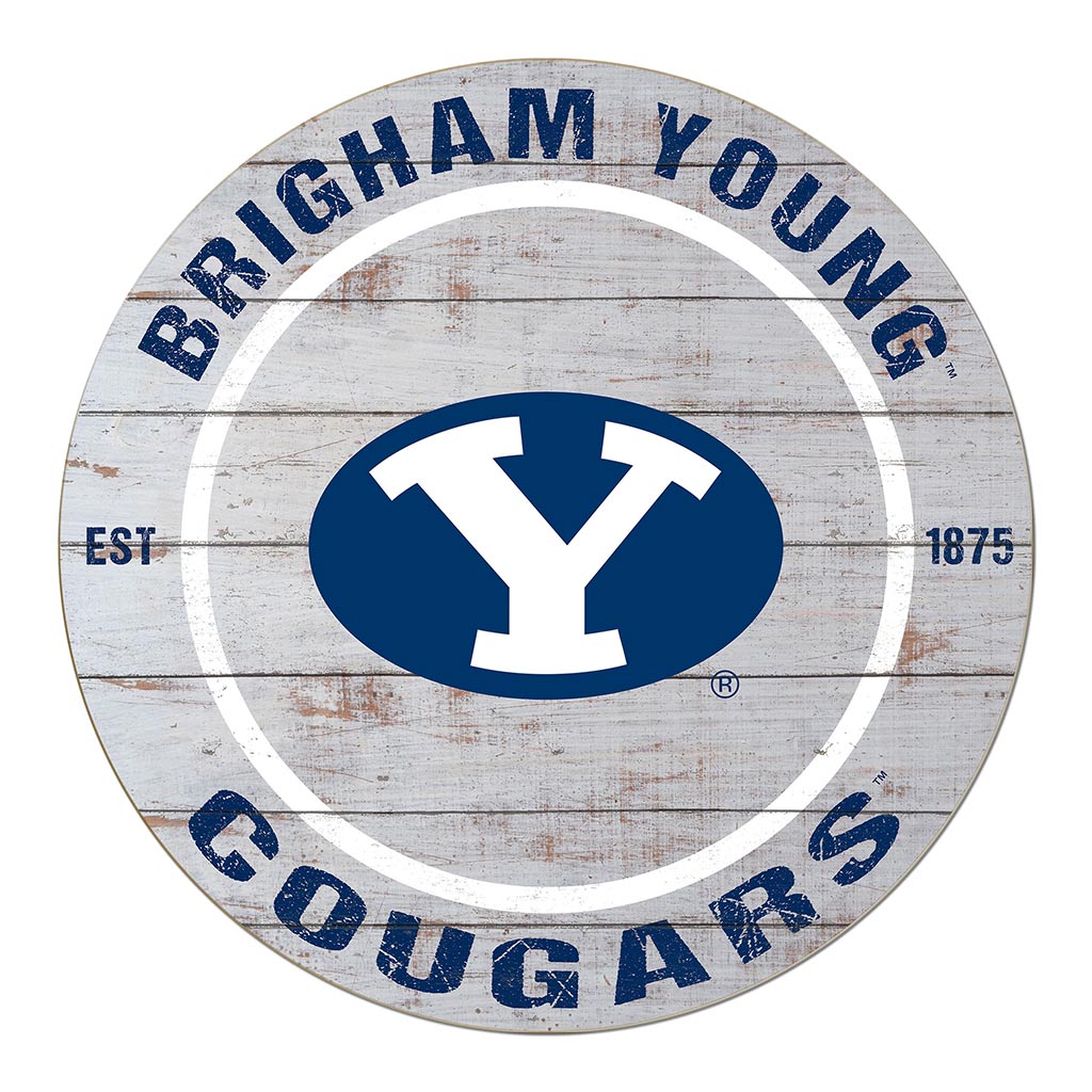 20x20 Weathered Circle Brigham Young Cougars