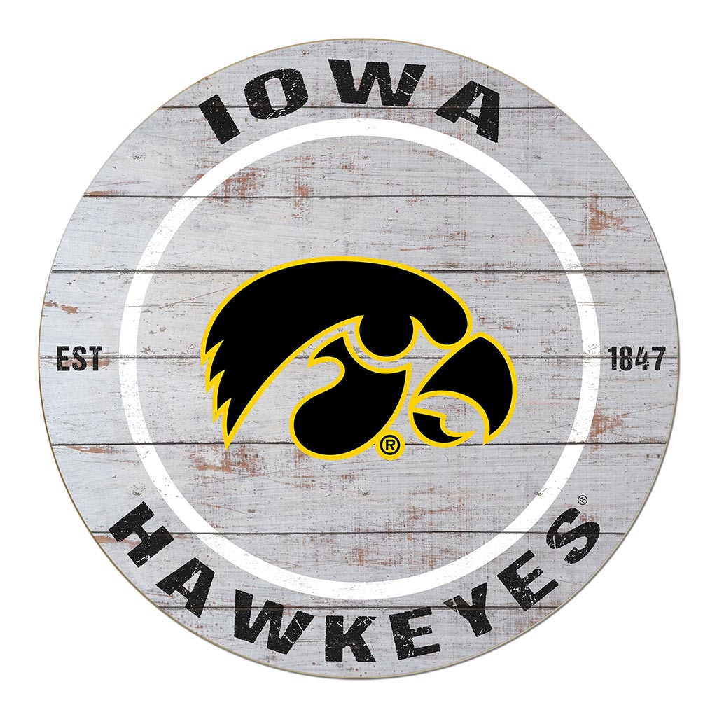 20x20 Weathered Circle Iowa Hawkeyes