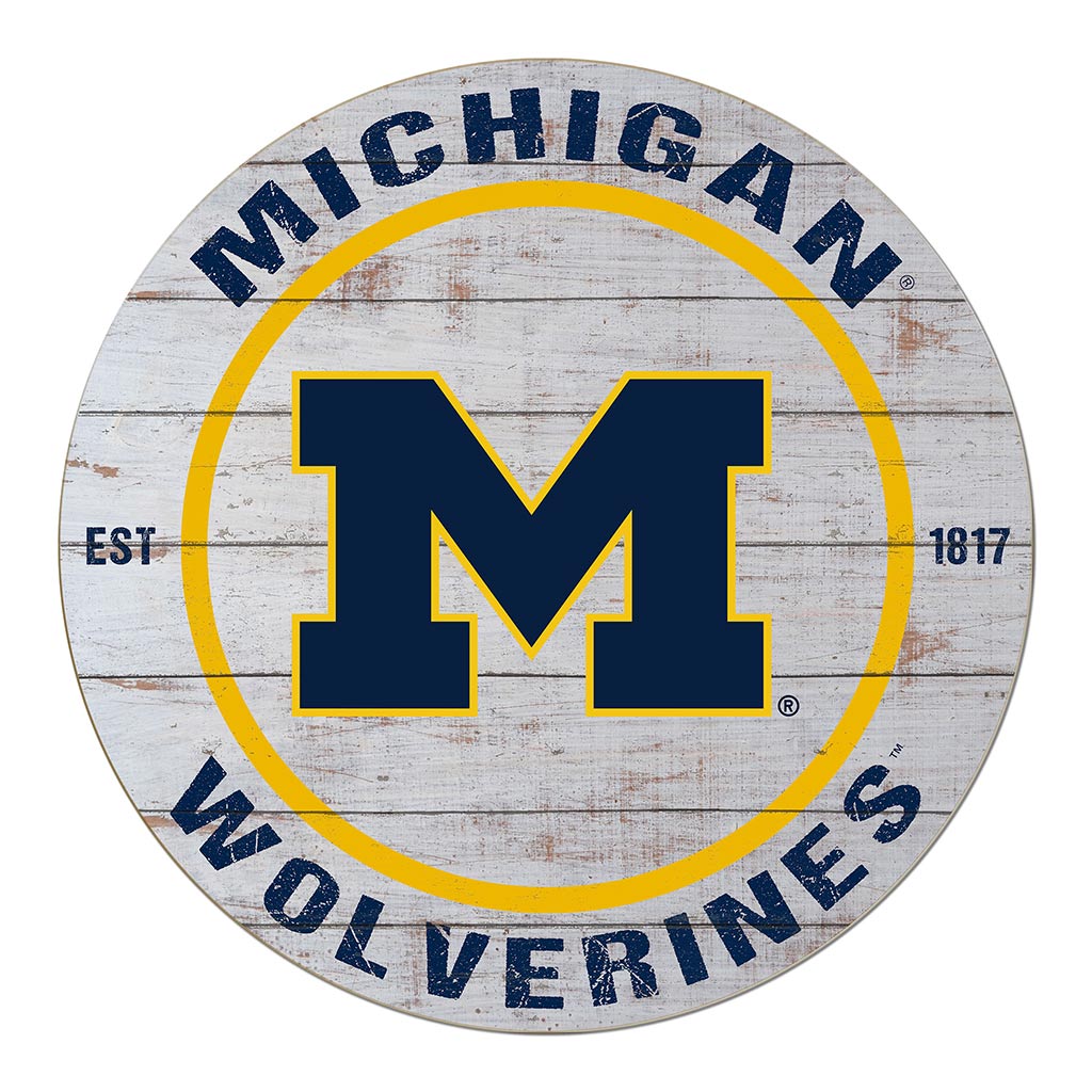 20x20 Weathered Circle Michigan Wolverines