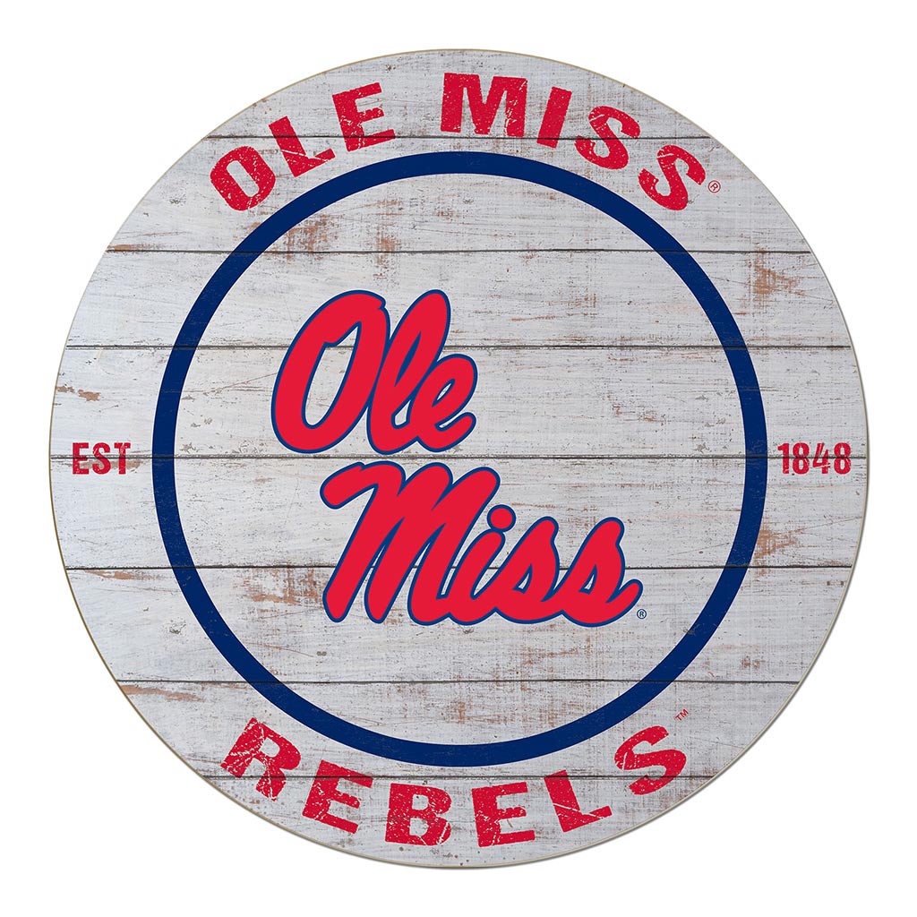 20x20 Weathered Circle Mississippi Rebels