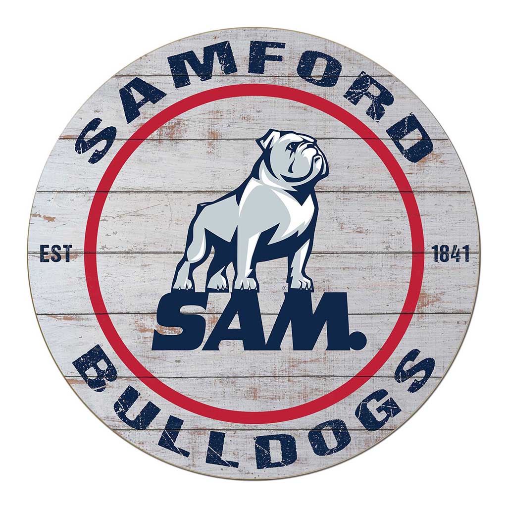 20x20 Weathered Circle Samford Bulldogs