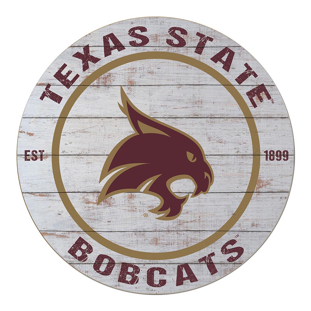 20x20 Weathered Circle Texas State Bobcats