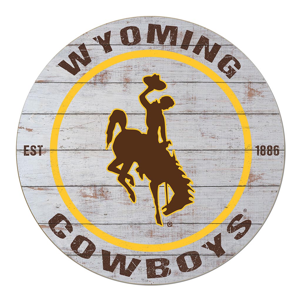 20x20 Weathered Circle Wyoming Cowboys