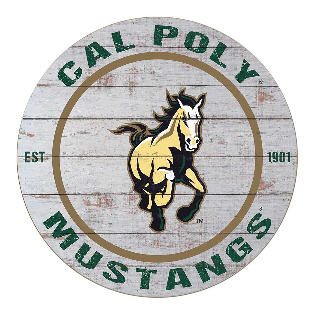 20x20 Weathered Circle California Polytechnic State Mustangs