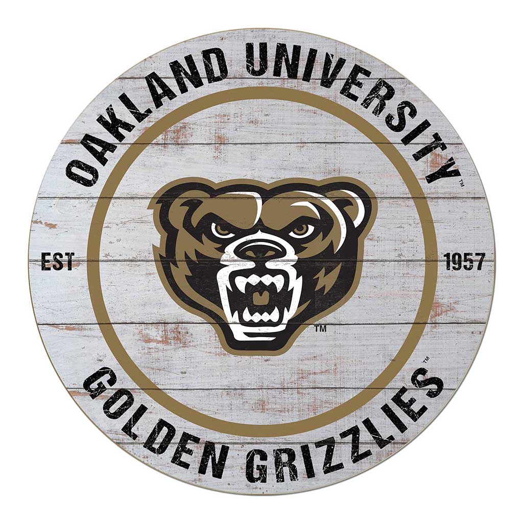 20x20 Weathered Circle Oakland University Golden Grizzlies