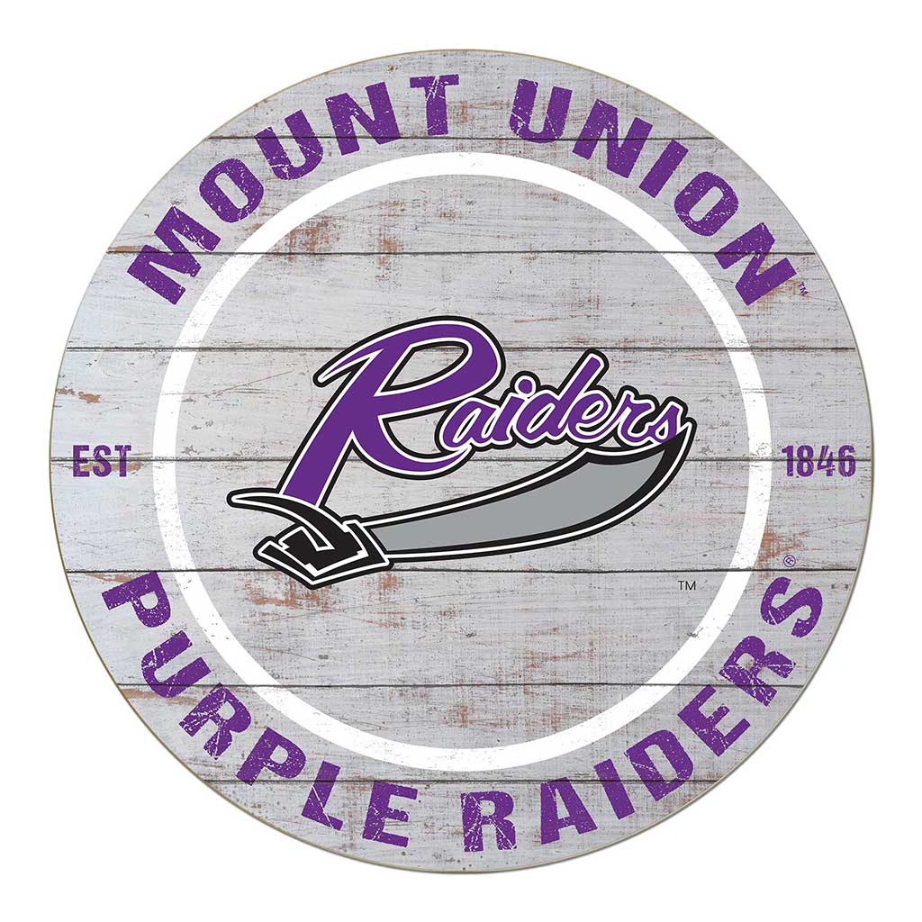 20x20 Weathered Circle University of Mount Union Raiders
