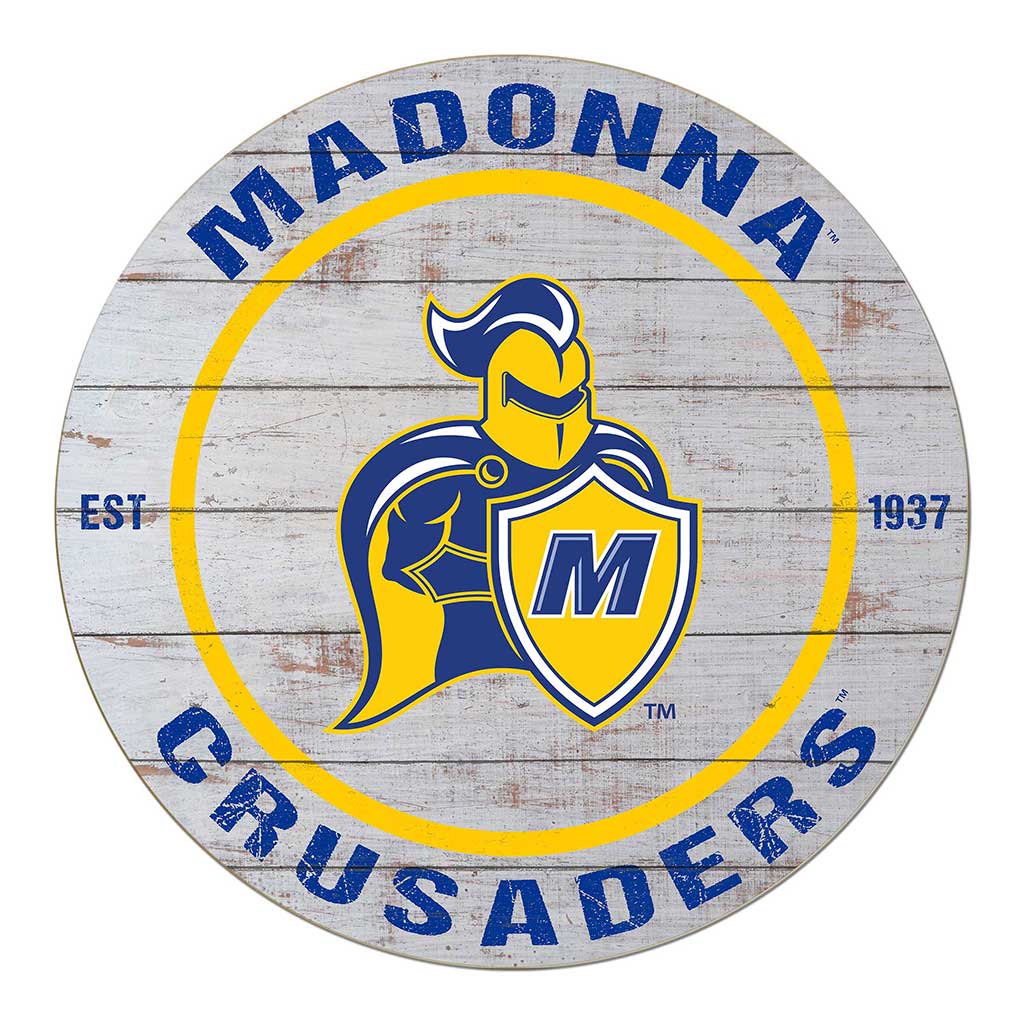 20x20 Weathered Circle Madonna University CRUSADERS