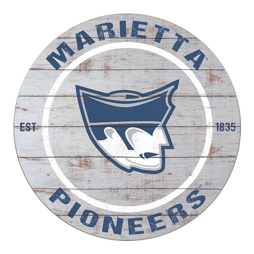 20x20 Weathered Circle Marietta College Pioneers