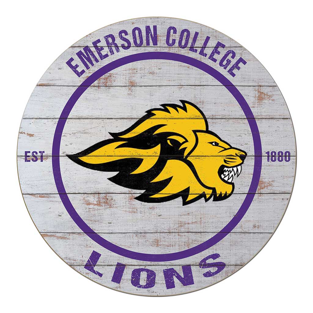 20x20 Weathered Circle Emerson College Lions