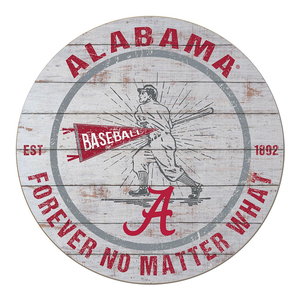 20x20 Throwback Weathered Circle Alabama Crimson Tide Baseball