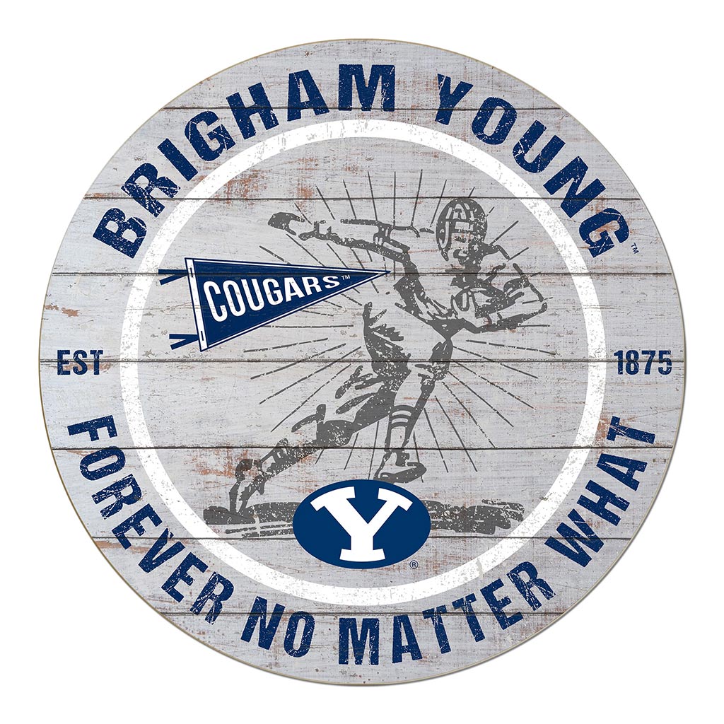 20x20 Throwback Weathered Circle Brigham Young Cougars