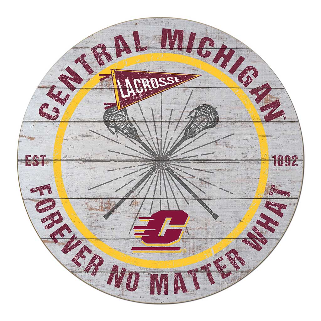 20x20 Throwback Weathered Circle Central Michigan Chippewas Lacrosse