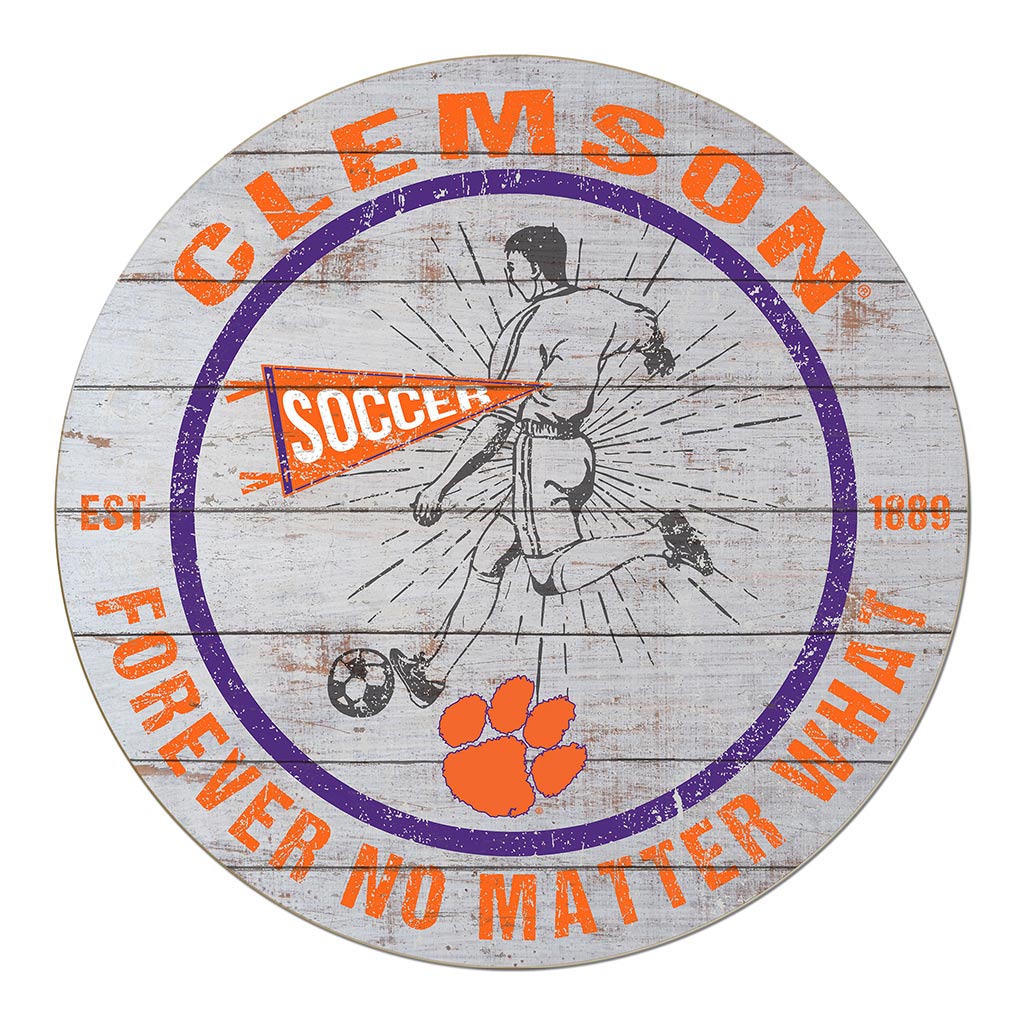 20x20 Throwback Weathered Circle Clemson Tigers Soccer