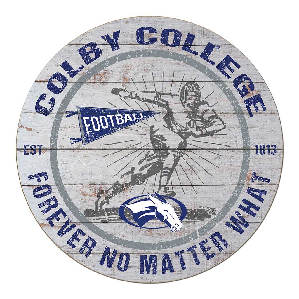 20x20 Throwback Weathered Circle Colby College White Mules