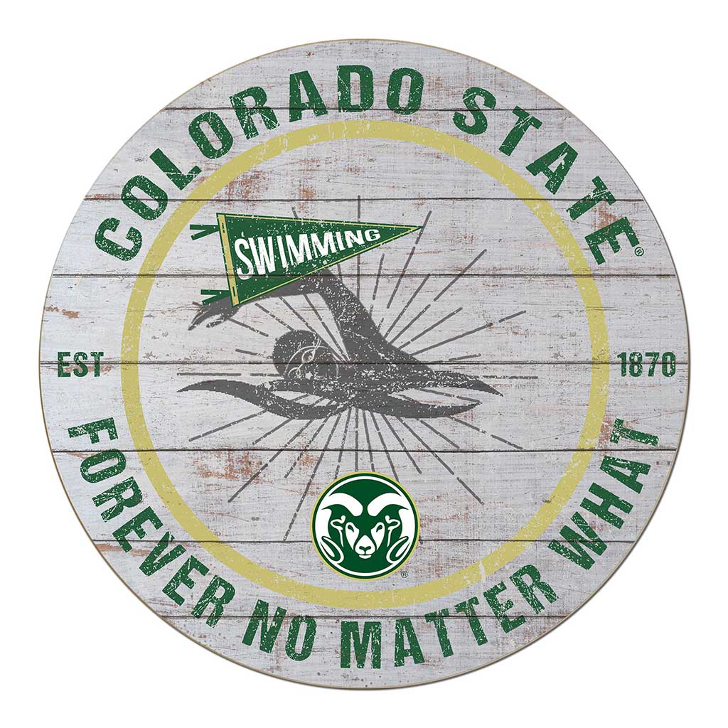 20x20 Throwback Weathered Circle Colorado State-Ft. Collins Rams Swimming
