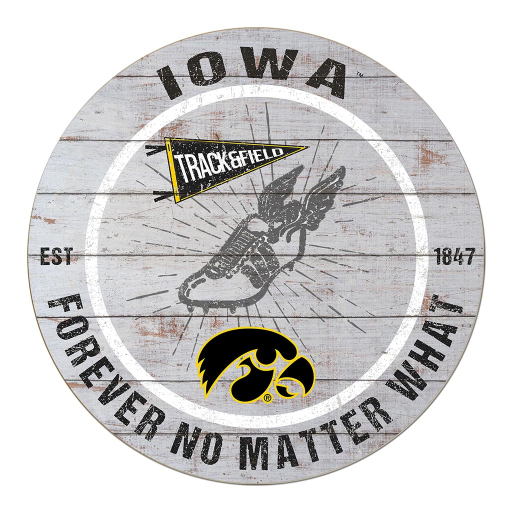 20x20 Throwback Weathered Circle Iowa Hawkeyes Track