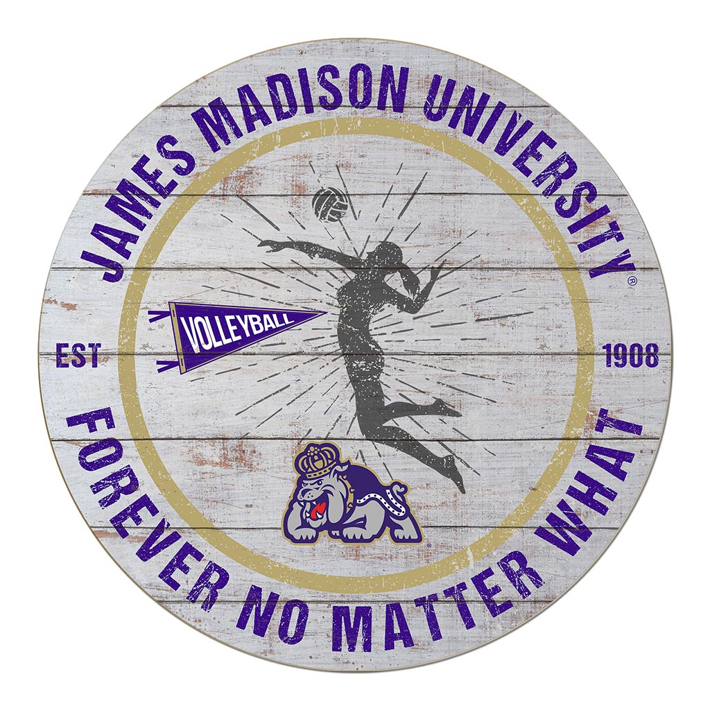 20x20 Throwback Weathered Circle James Madison Dukes Volleyball Girls