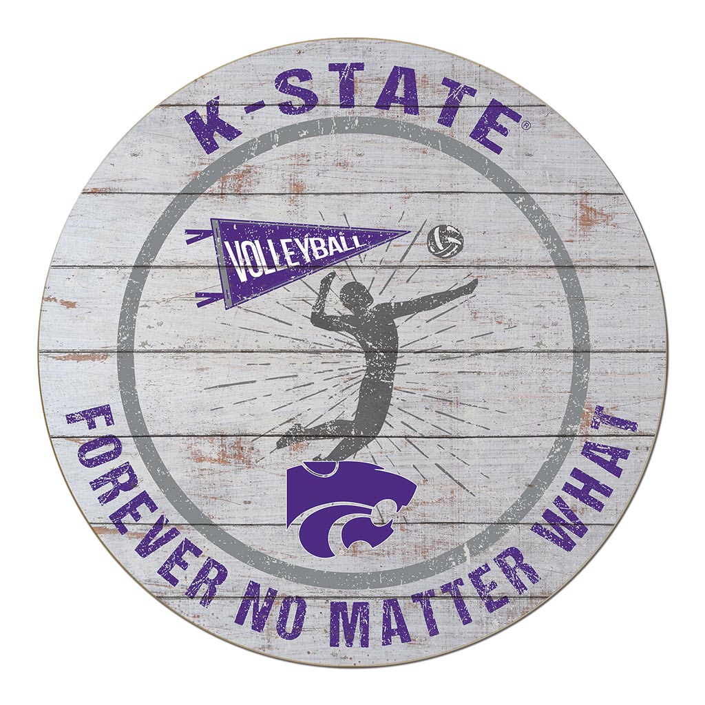 20x20 Throwback Weathered Circle Kansas State Wildcats Volleyball