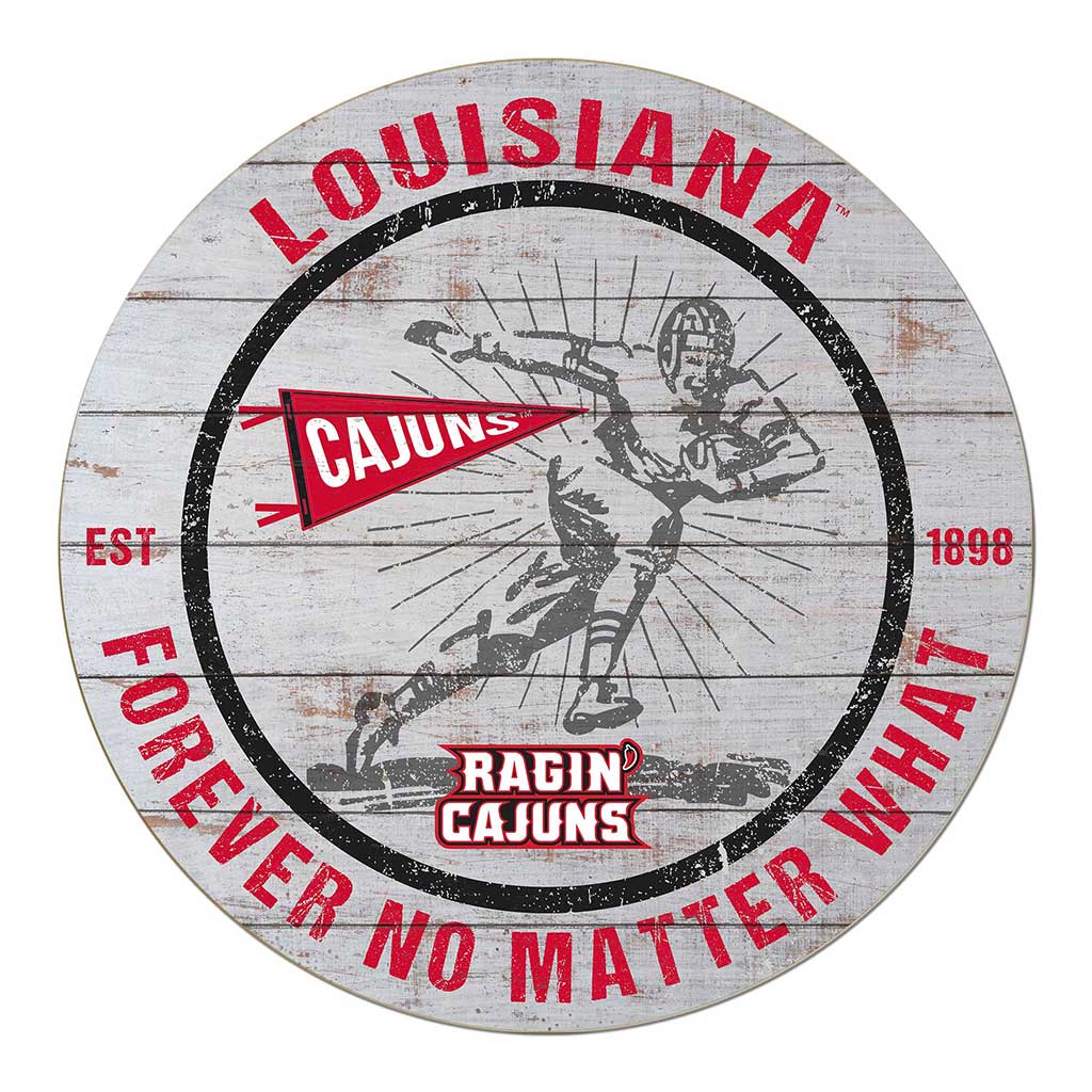 20x20 Throwback Weathered Circle Louisiana State Lafayette Ragin Cajuns Secondary Logo