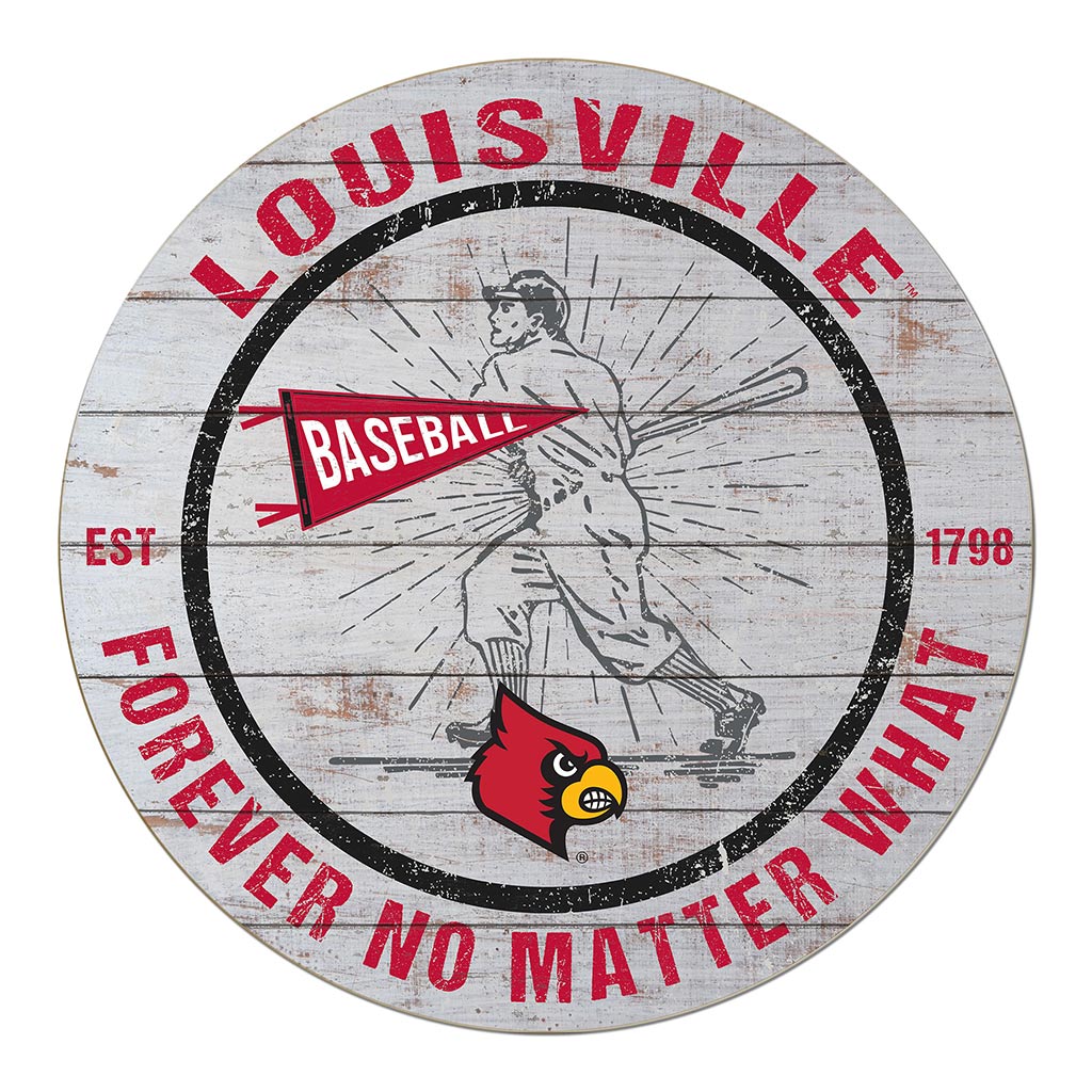 20x20 Throwback Weathered Circle Louisville Cardinals Baseball