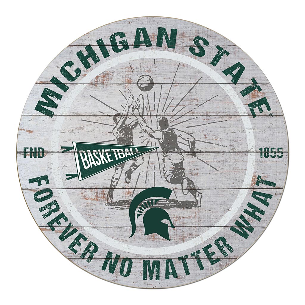 20x20 Throwback Weathered Circle Michigan State Spartans Basketball