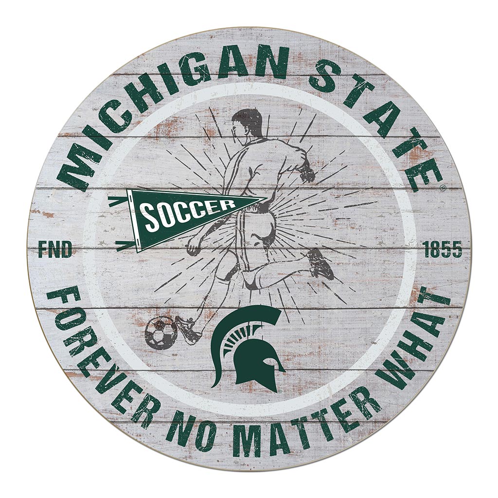 20x20 Throwback Weathered Circle Michigan State Spartans Soccer