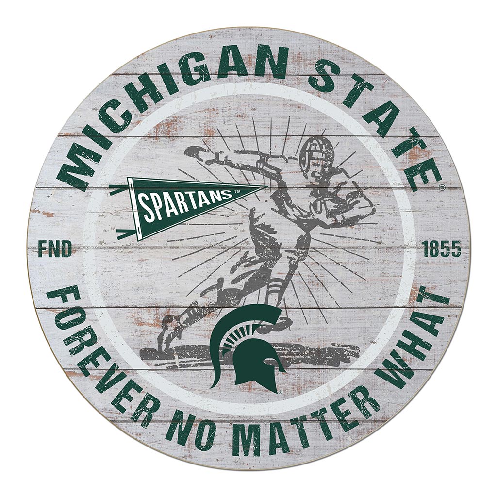 20x20 Throwback Weathered Circle Michigan State Spartans
