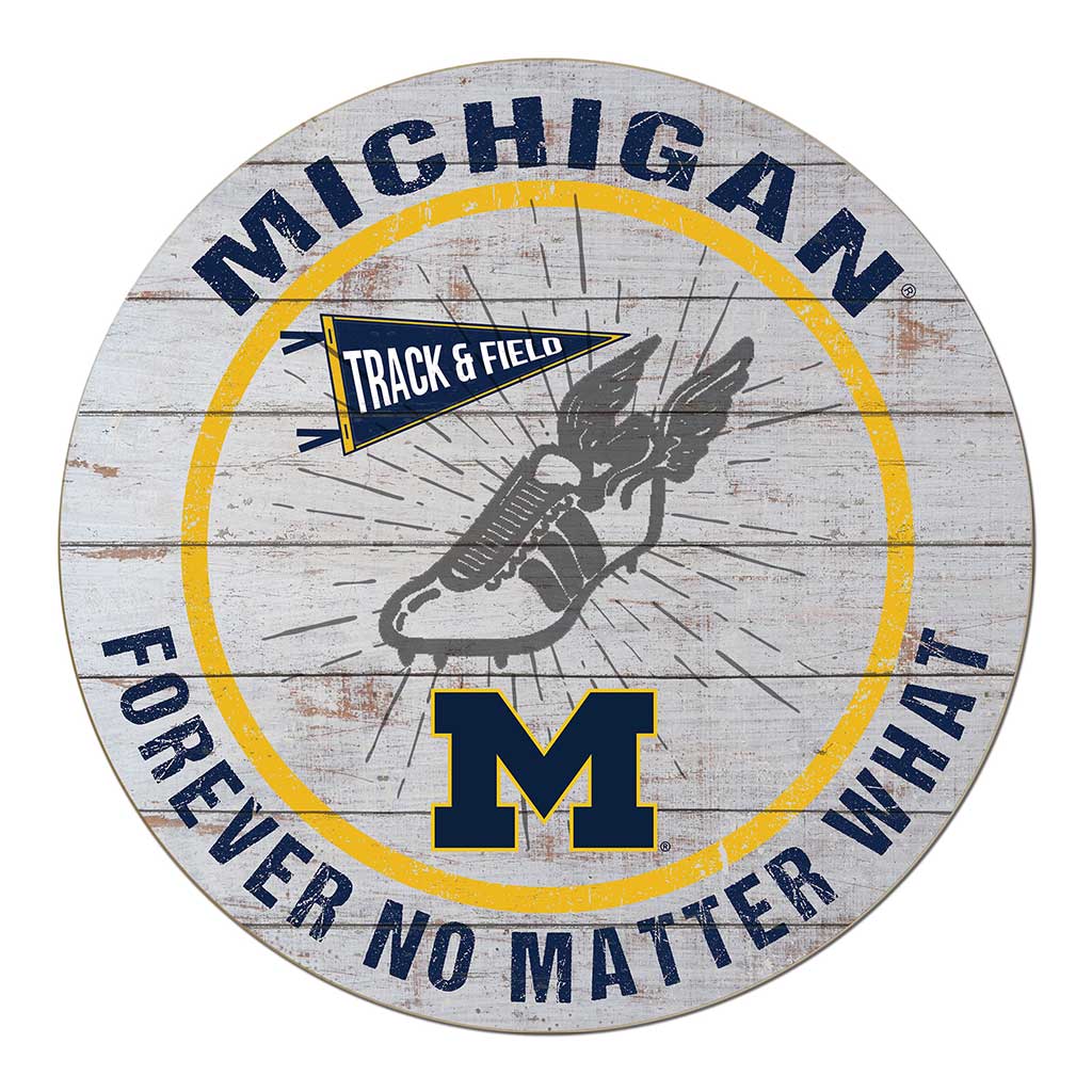 20x20 Throwback Weathered Circle Michigan Wolverines Track