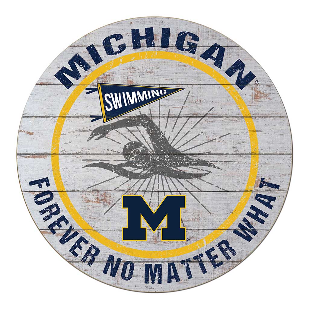 20x20 Throwback Weathered Circle Michigan Wolverines Swimming
