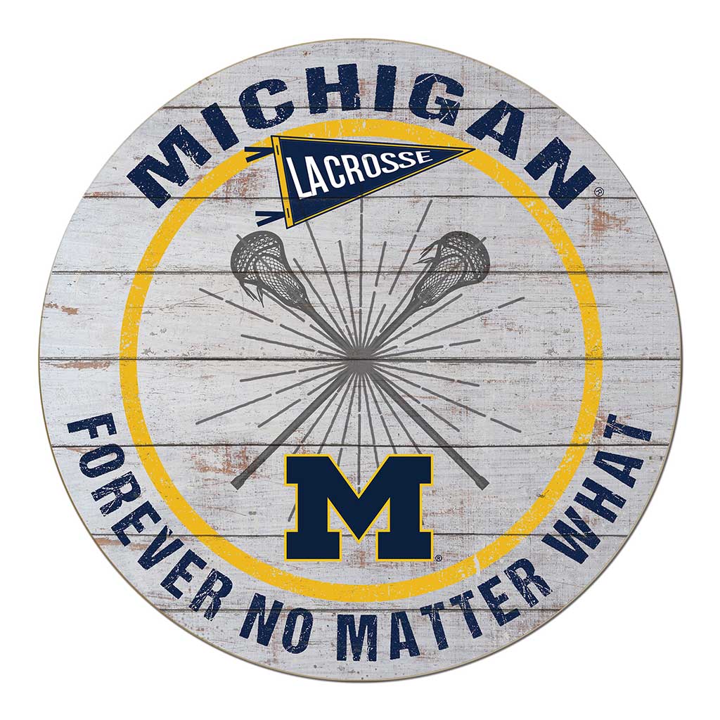 20x20 Throwback Weathered Circle Michigan Wolverines Lacrosse