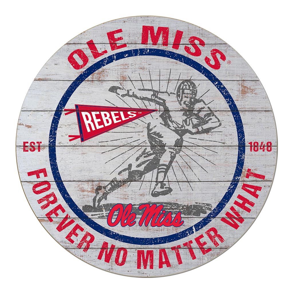 20x20 Throwback Weathered Circle Mississippi Rebels