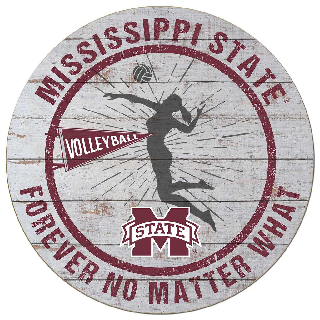 20x20 Throwback Weathered Circle Mississippi State Bulldogs Volleyball Girls