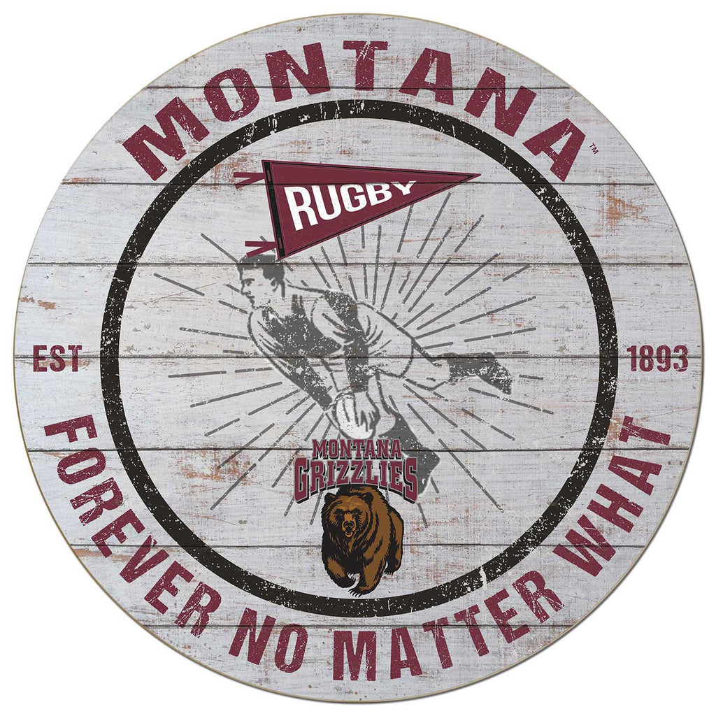 20x20 Throwback Weathered Circle Montana Grizzlies Rugby