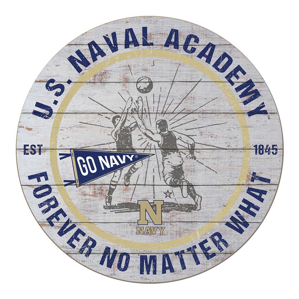 20x20 Throwback Weathered Circle Naval Academy Midshipmen Basketball