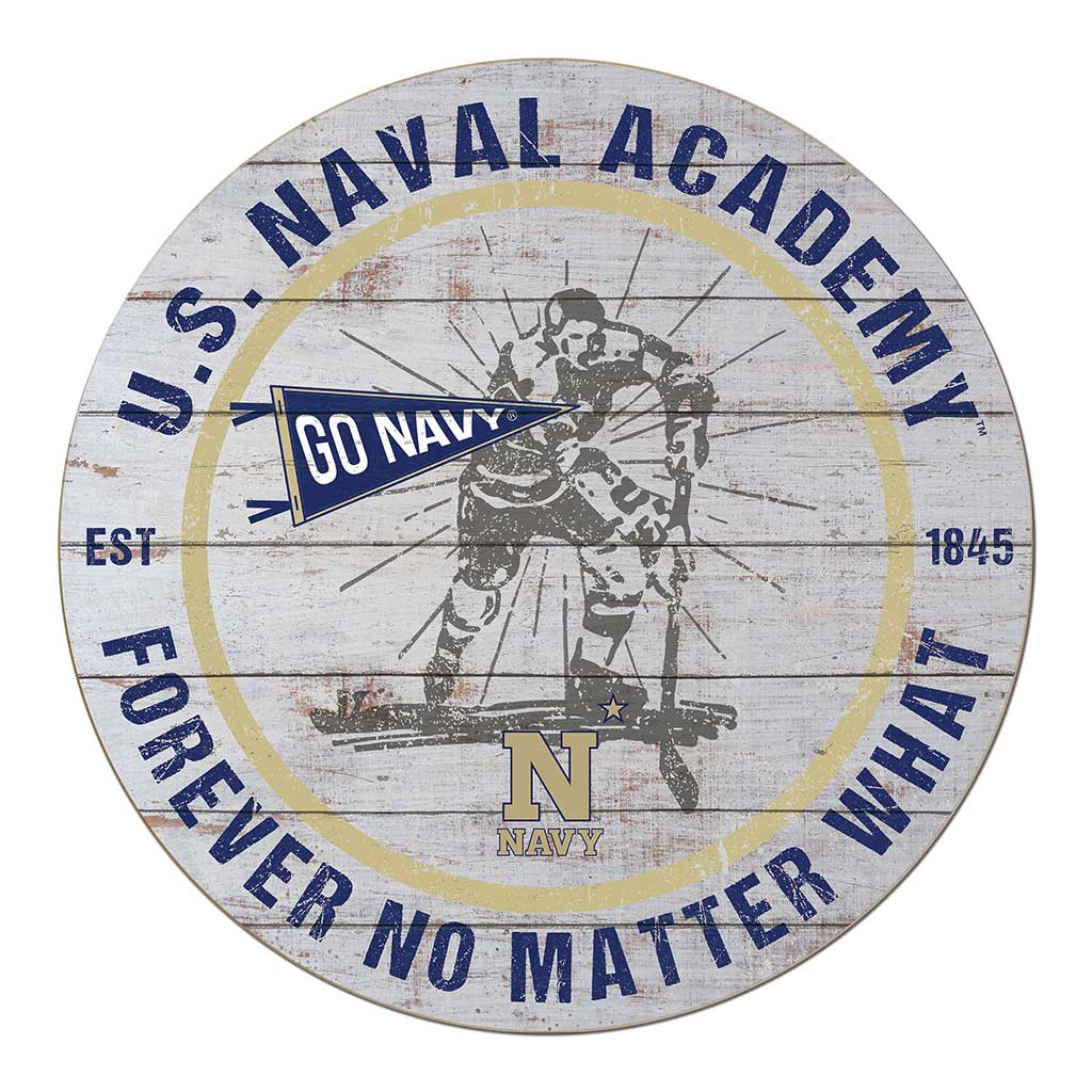 20x20 Throwback Weathered Circle Naval Academy Midshipmen Hockey