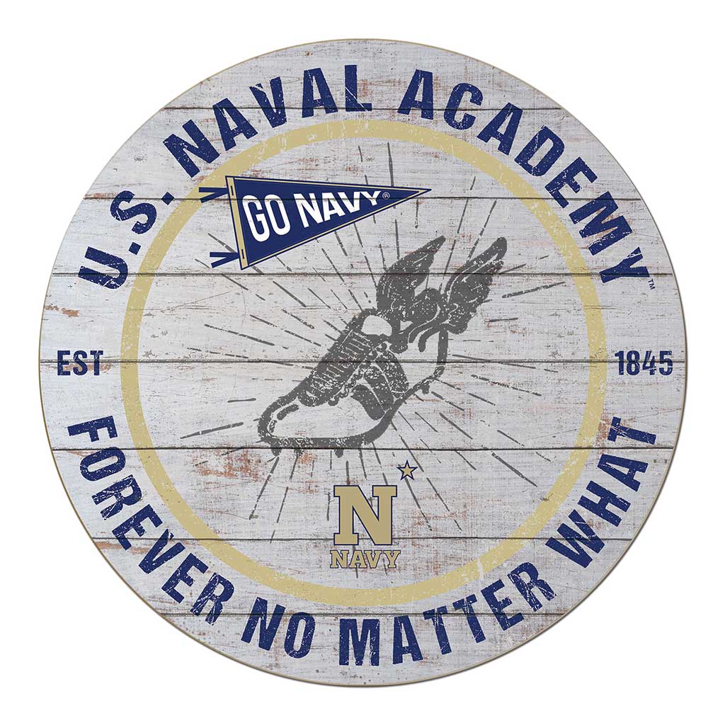 20x20 Throwback Weathered Circle Naval Academy Midshipmen Track