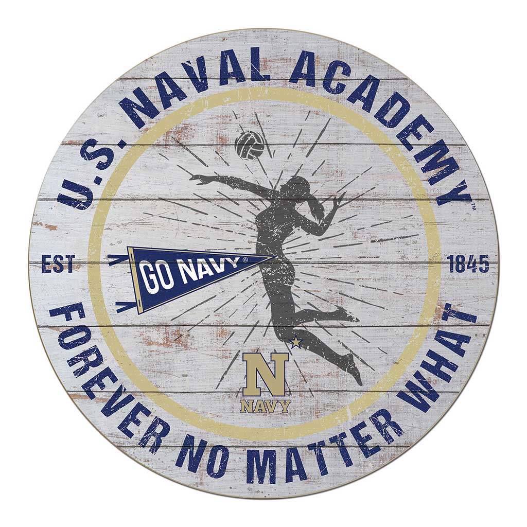 20x20 Throwback Weathered Circle Naval Academy Midshipmen Volleyball Girls
