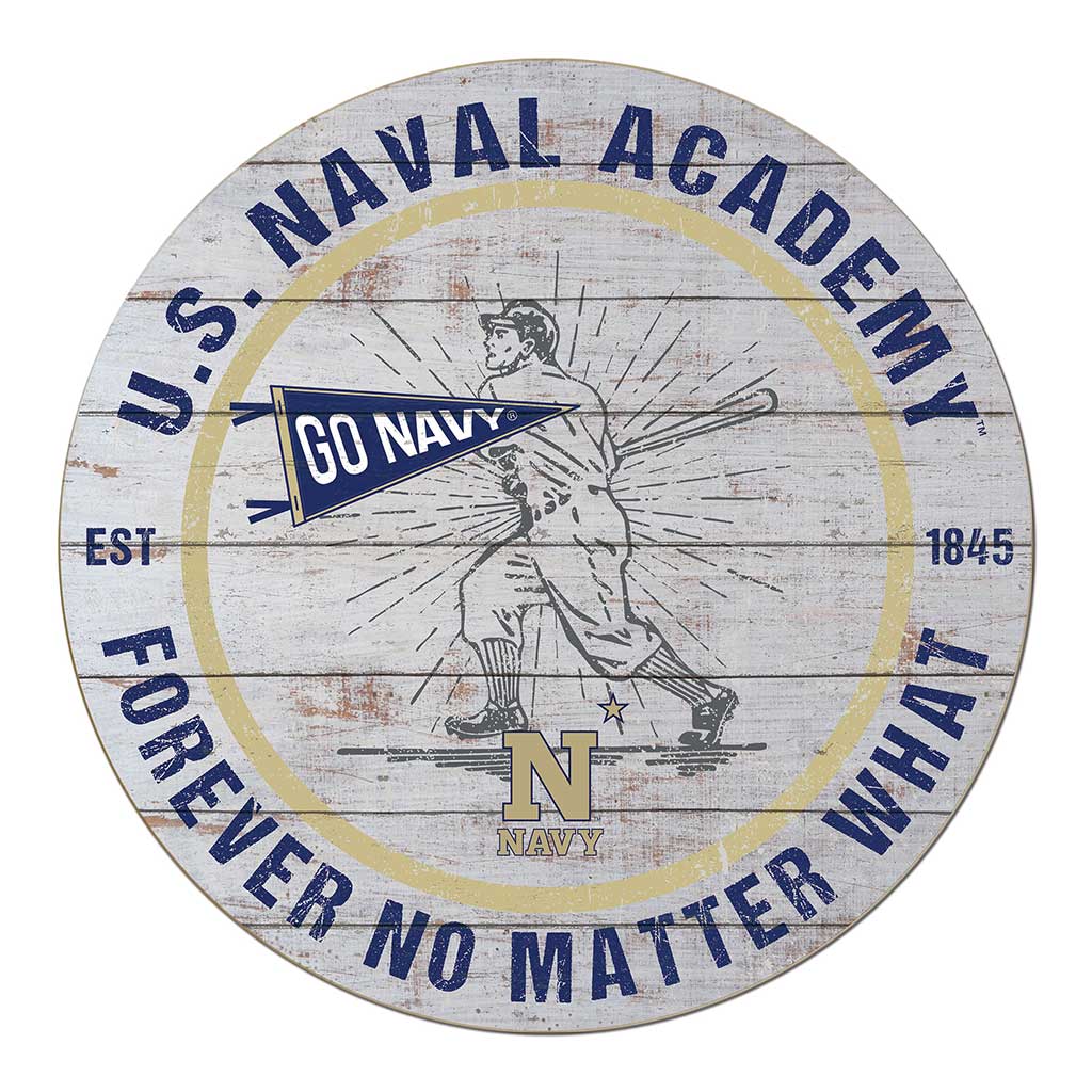 20x20 Throwback Weathered Circle Naval Academy Midshipmen Baseball