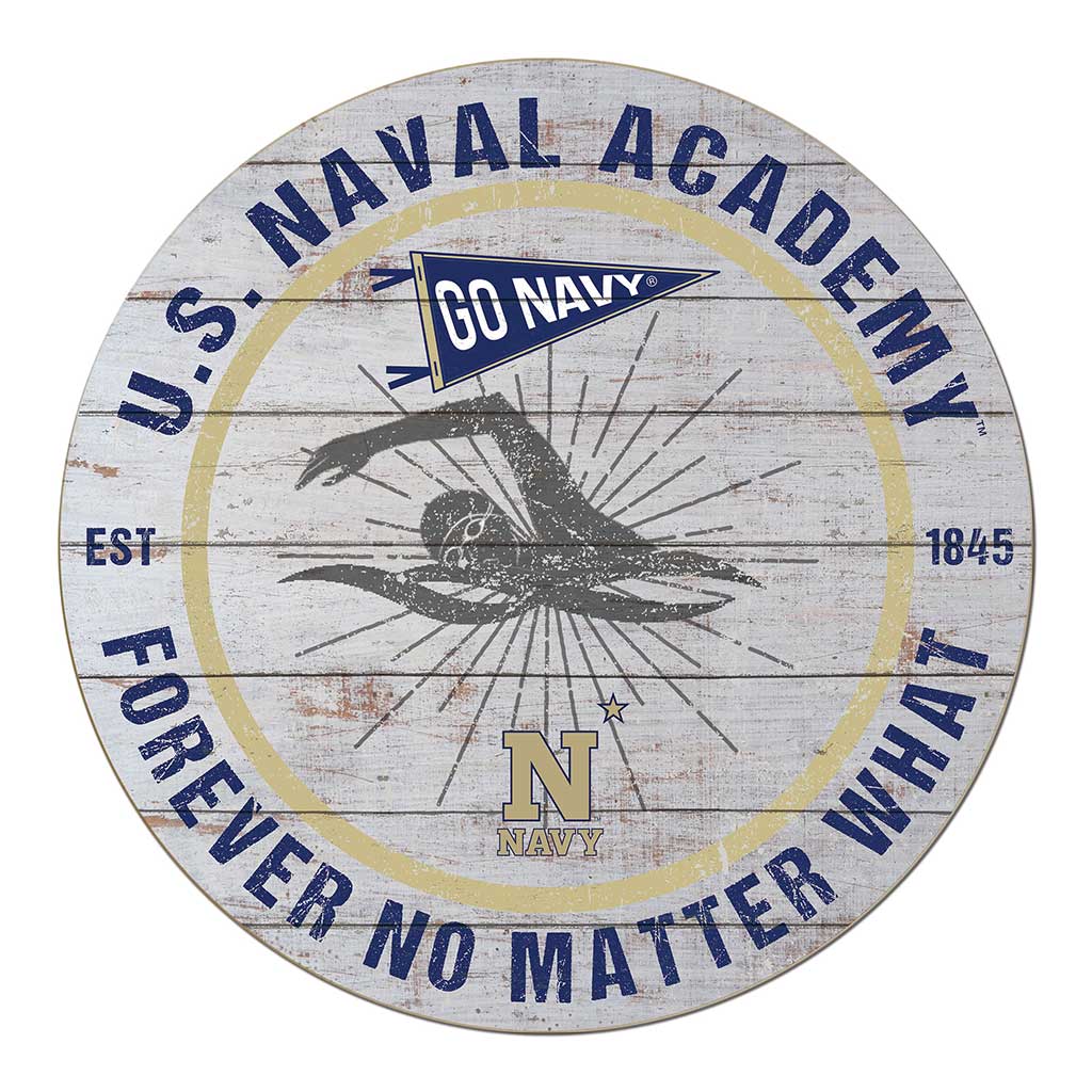 20x20 Throwback Weathered Circle Naval Academy Midshipmen Swimming