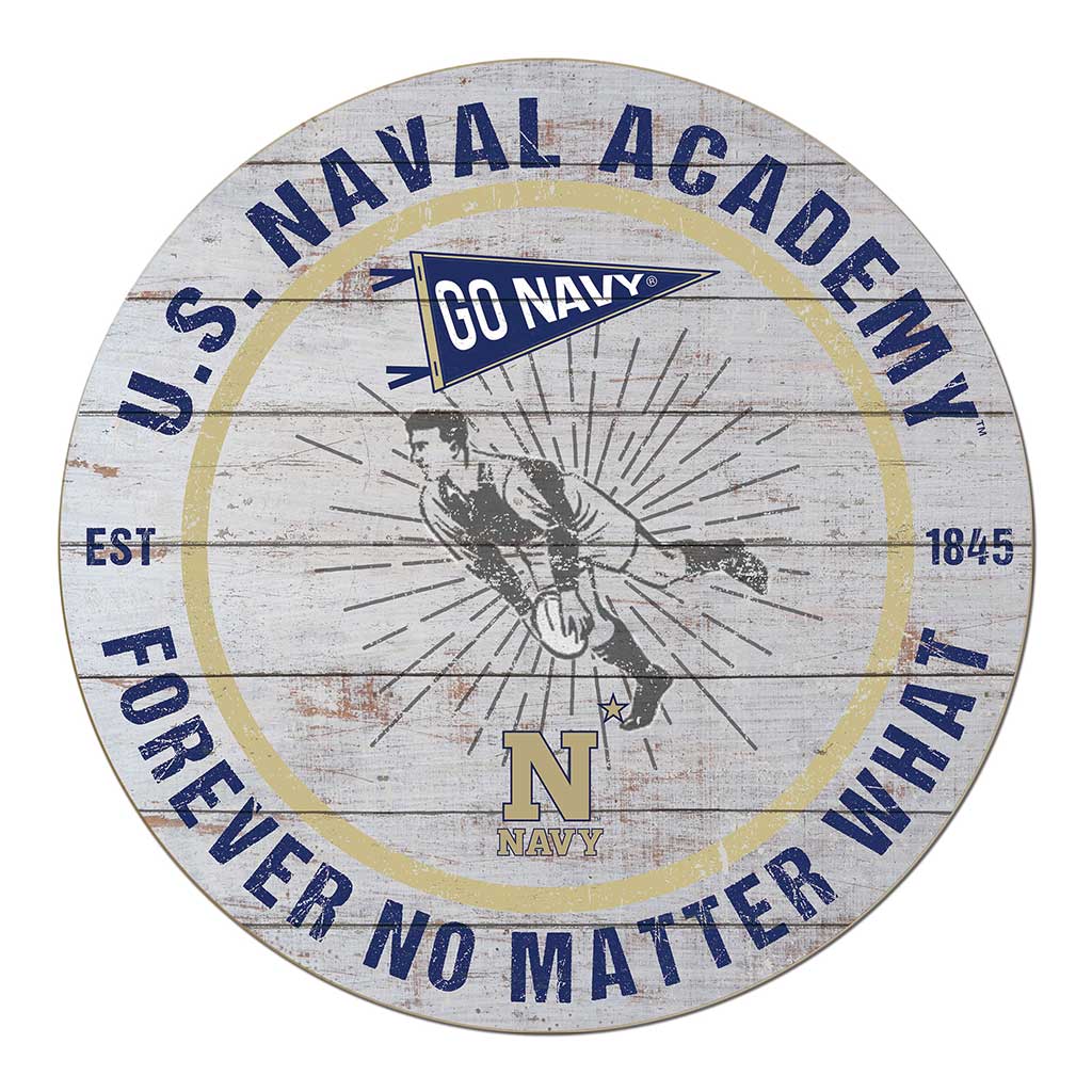 20x20 Throwback Weathered Circle Naval Academy Midshipmen Rugby