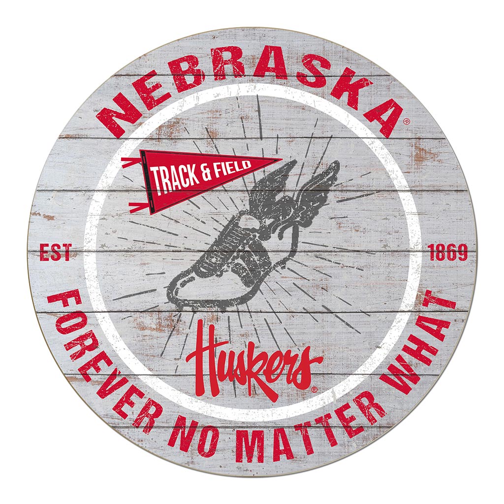20x20 Throwback Weathered Circle Nebraska Cornhuskers Track