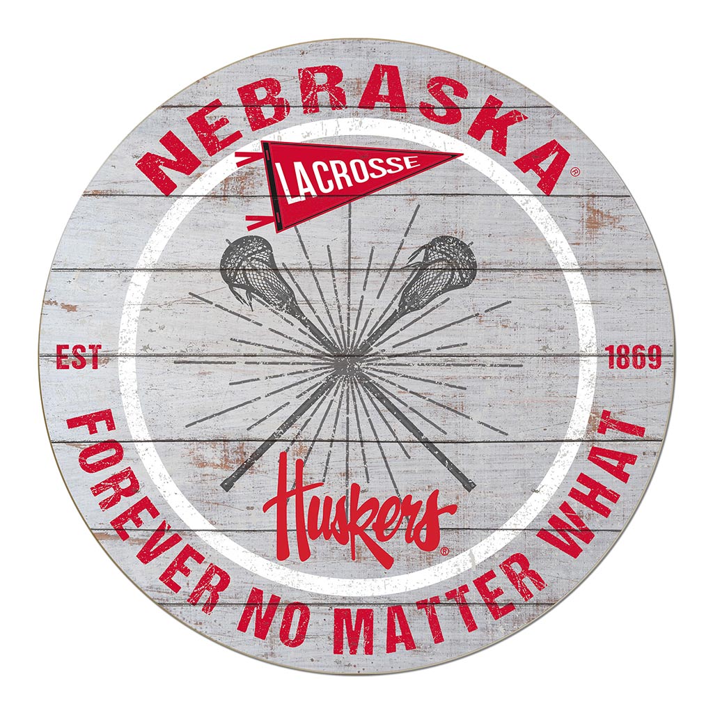 20x20 Throwback Weathered Circle Nebraska Cornhuskers Lacrosse
