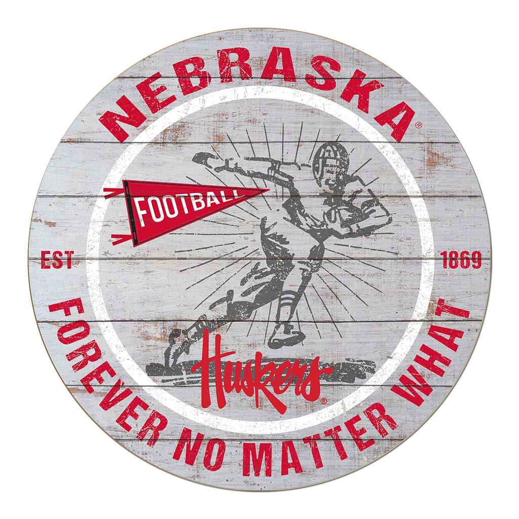 20x20 Throwback Weathered Circle Nebraska Cornhuskers